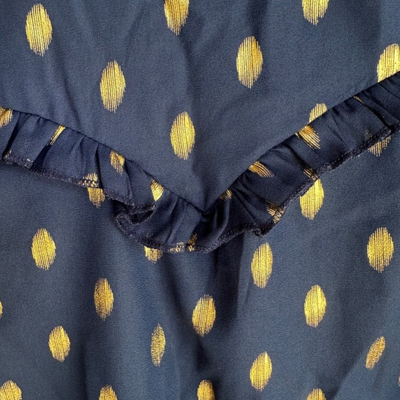 Gold Leaf Mock Neck Blouse - Picture 3 of 7